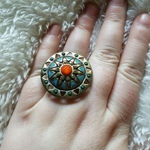 Jewelry - Fantastic Western Medallion Chunky Cocktail Ring Jewelry - Fantastic Western Medallion Chunky Cocktail Ring